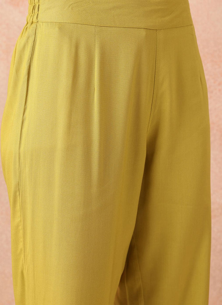 all about you Tie-Up Detail Halter Neck Empire-Style A-Line Kurta with Trousers