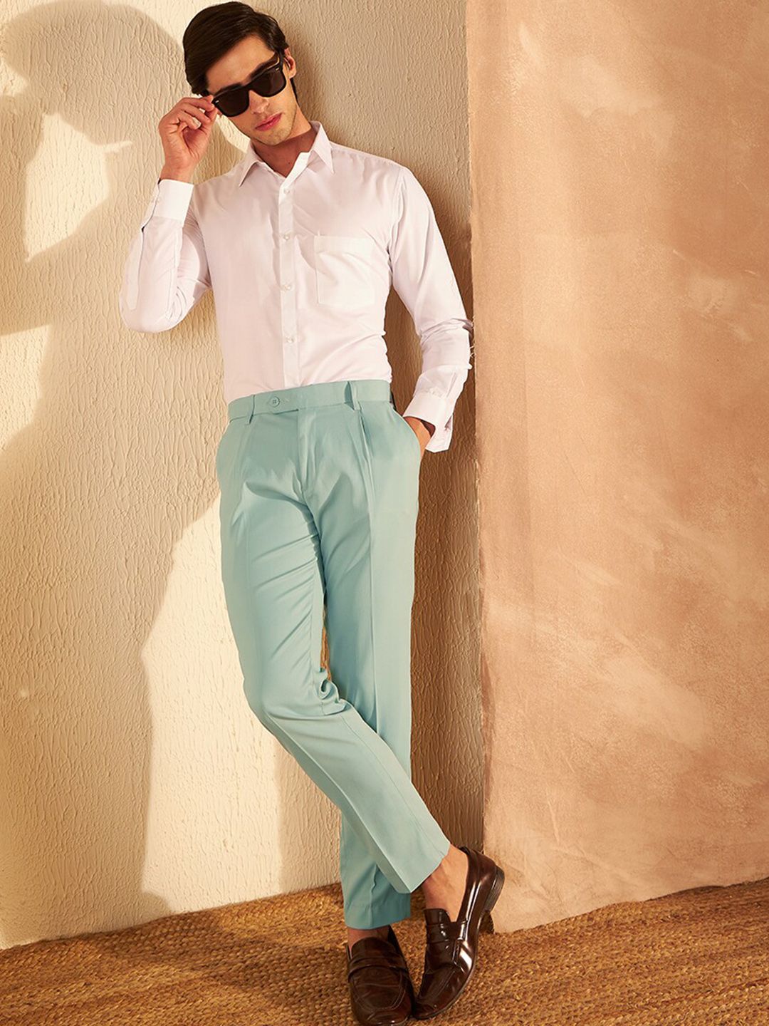 DENNISON Men Smart Tapered Fit Easy Wash Trousers