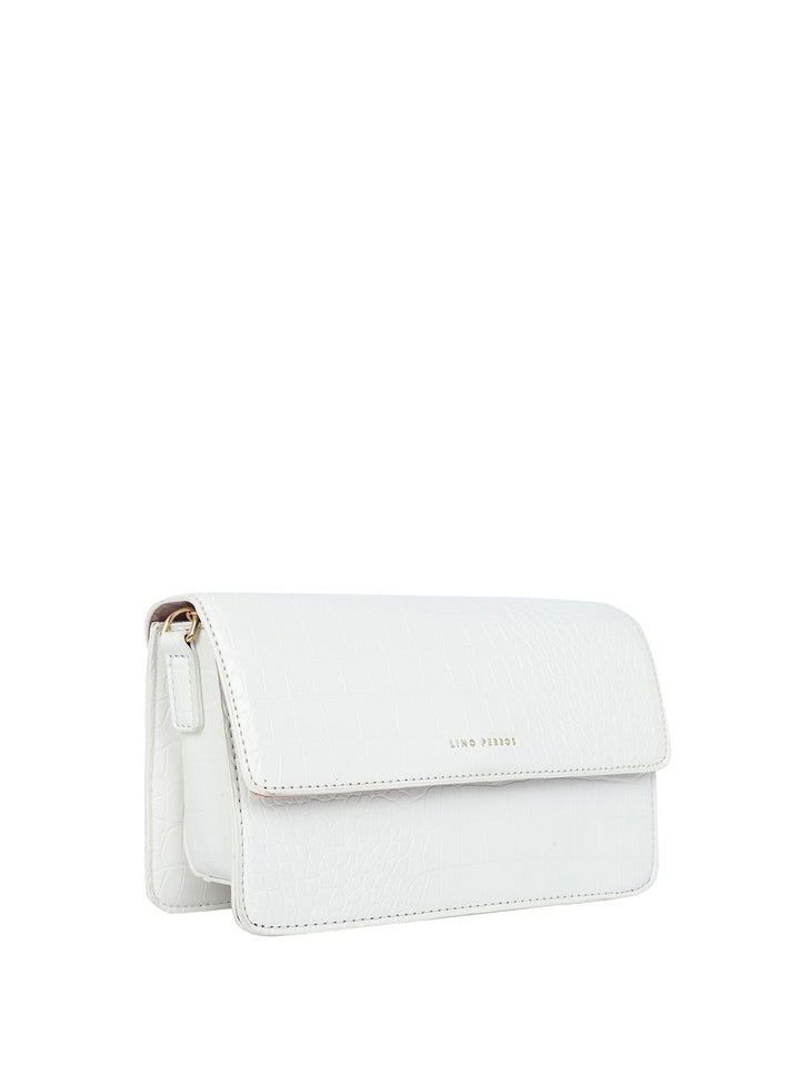 Lino Perros Croc Textured Structured Baguette Bag