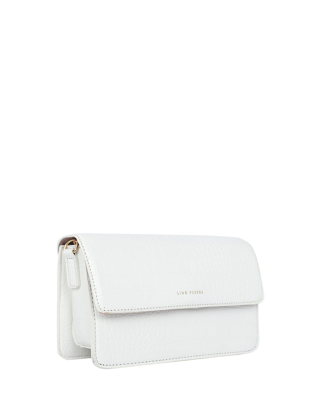 Lino Perros Croc Textured Structured Baguette Bag