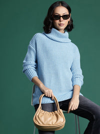 DressBerry Self-Striped Drop-Shoulder Sleeves Pullover