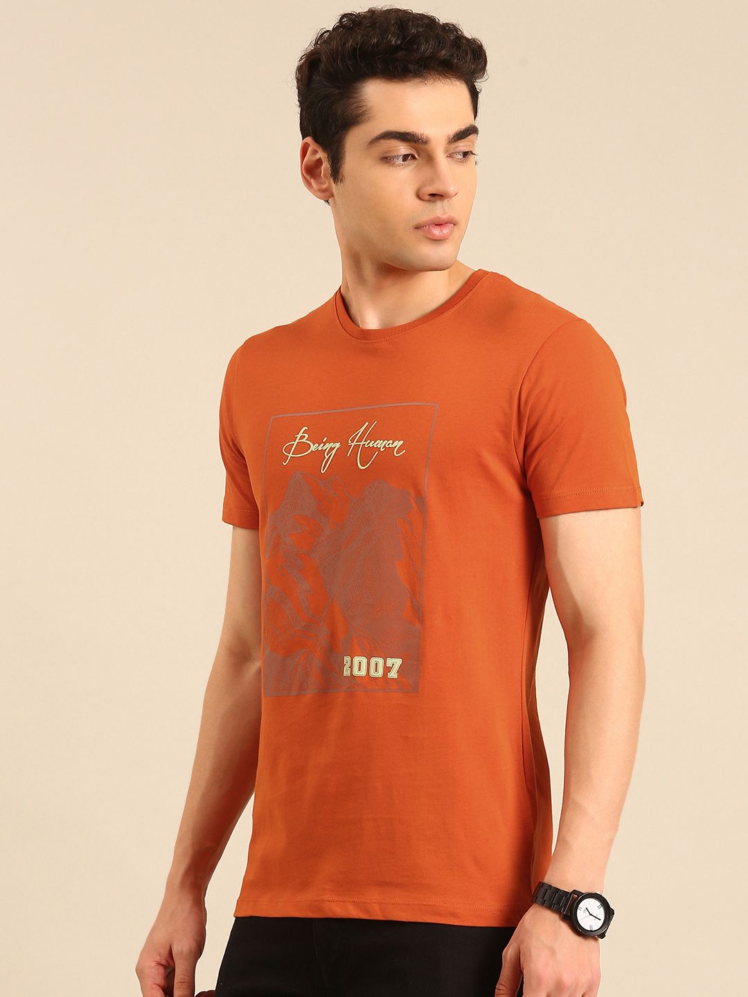 Being Human Printed Pure Cotton T-shirt