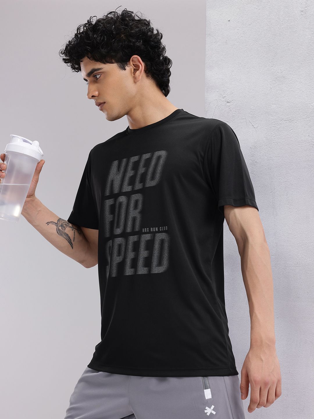 HRX by Hrithik Roshan Rapid-Dry Typography Print Running T-shirt