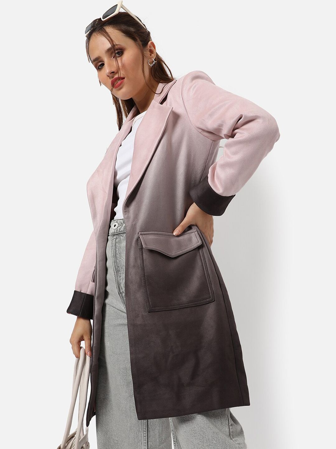 Kampus Sutra Wanita Pink & Brown Design Overcoats