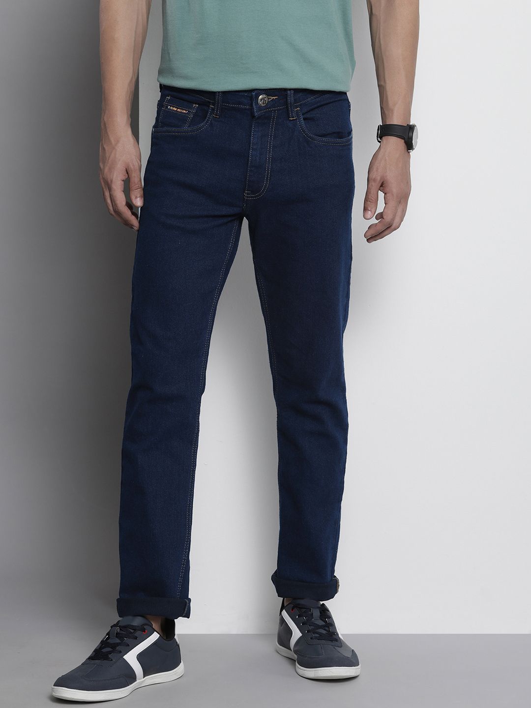 The Indian Garage Co Men Slim Straight Fit Stretchable Jeans