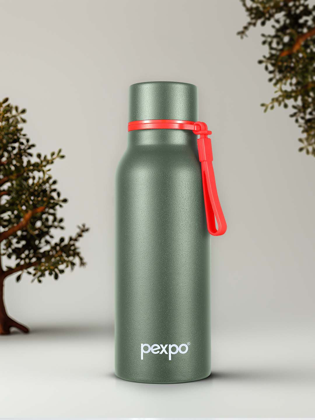 Pexpo Bosco Green Double wall Thermosteel Hot & Cold Green Insulated Water Bottle 600ml