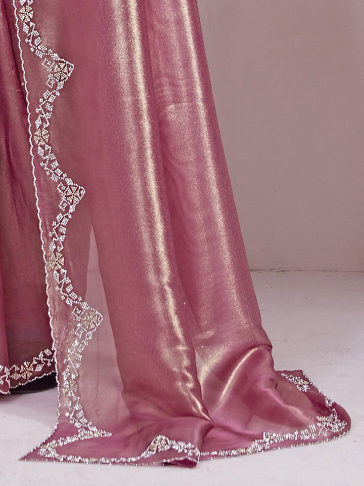 Saree mall Beads & Stones Organza Saree