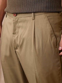 Mr Bowerbird Men Tailored Fit Vintage Pleated Trousers