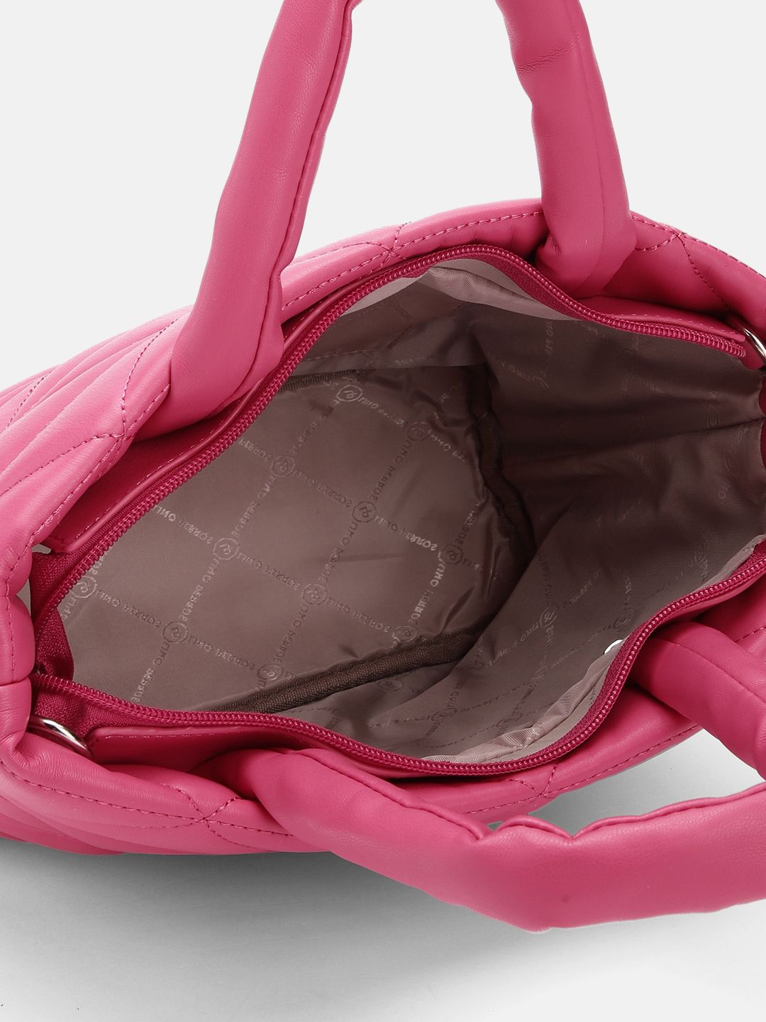Lino Perros Fuchsia Structured Quilted Handheld Bag