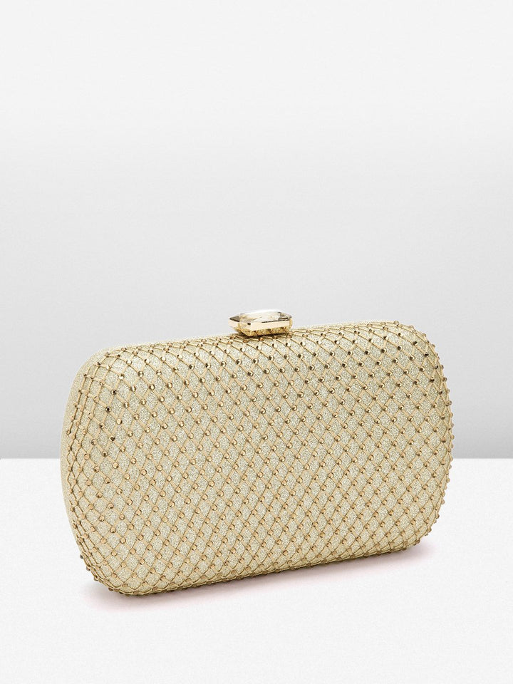 Lino Perros Women Embellished Box Clutch with Glittery Effect