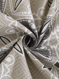 KLOTTHE Grey Floral Printed 400 TC Kapas Tulen Dilengkapi Cadar King & 2 Sarung Bantal