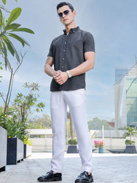 Thomas Scott Men Premium Regular Fit Button-Down Collar Textured Casual Shirt
