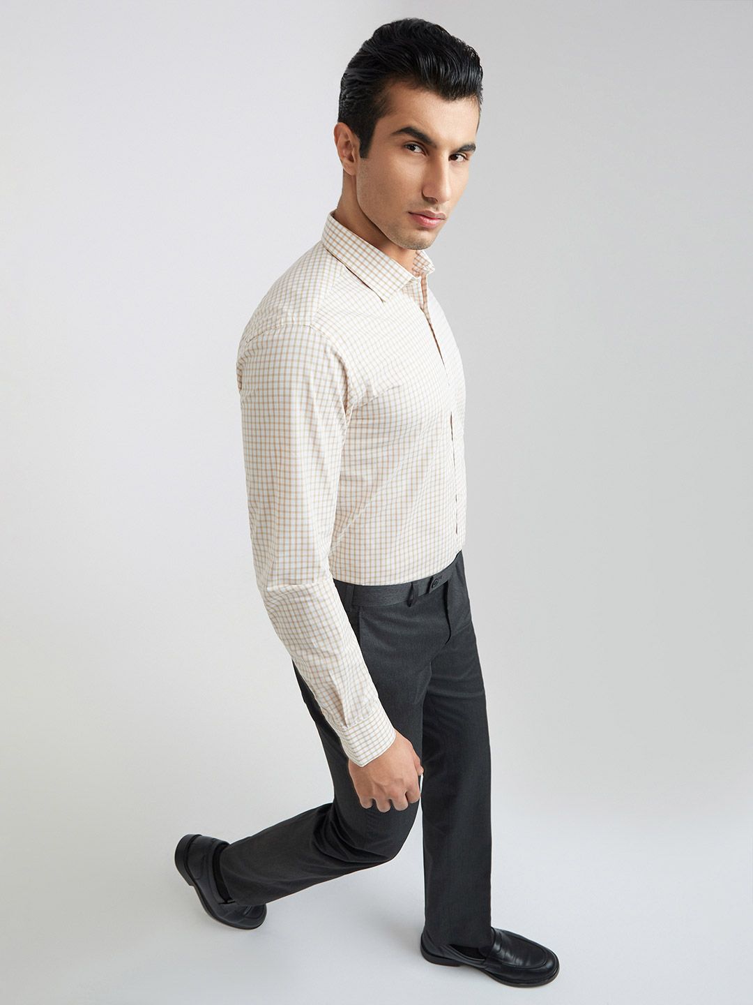 Park Avenue Slim Fit Checked Pure Cotton Formal Shirt