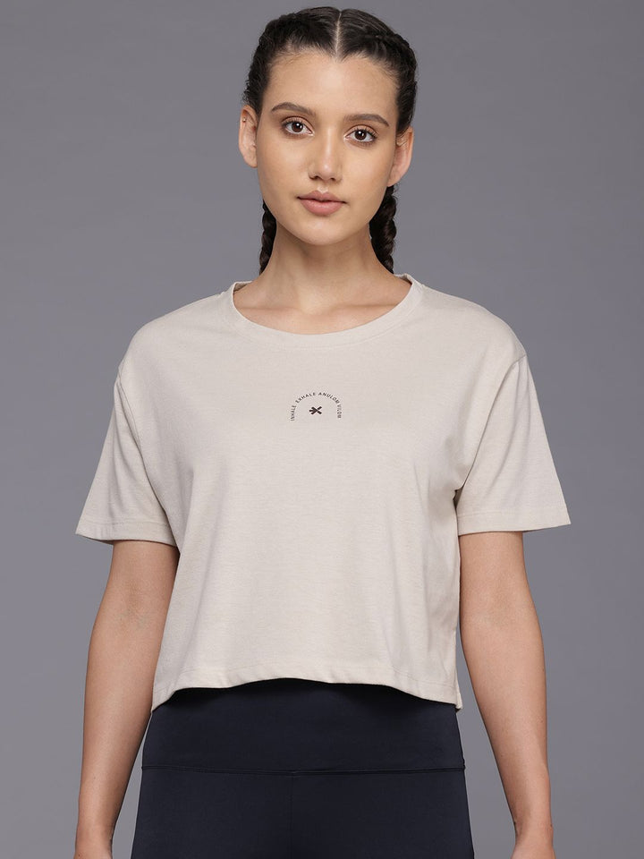 HRX by Hrithik Roshan Printed Crop Yoga T-shirt