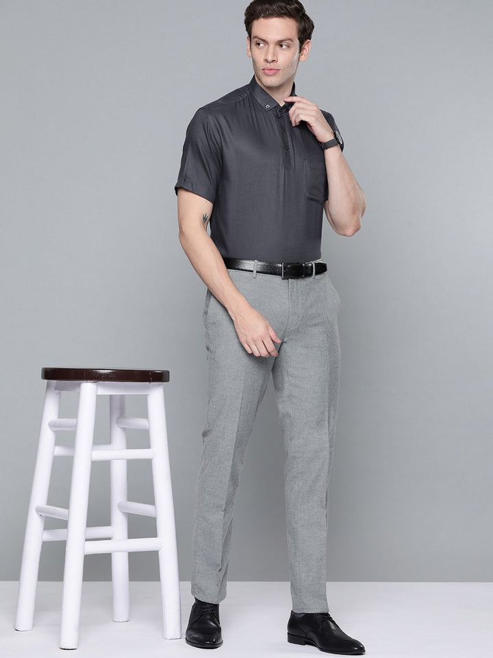 DENNISON Men Grey Smart Slim Fit Polo Shirt