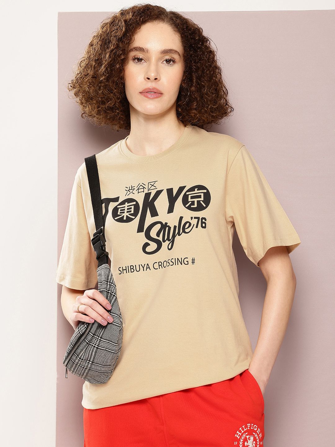 DILLINGER Women Typography Printed Pure Cotton Oversized T-shirt