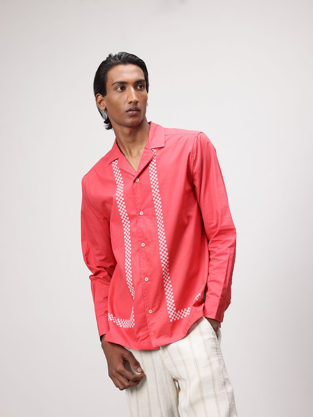 ether Artisan Hand Block Geometric Printed Casual Shirt