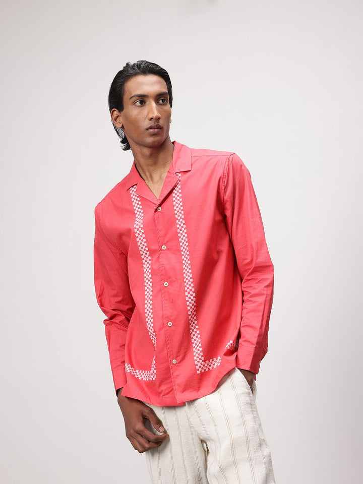 ether Artisan Hand Block Geometric Printed Casual Shirt