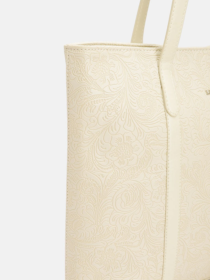 Lino Perros Floral Textured Structured Laptop Shoulder Bag