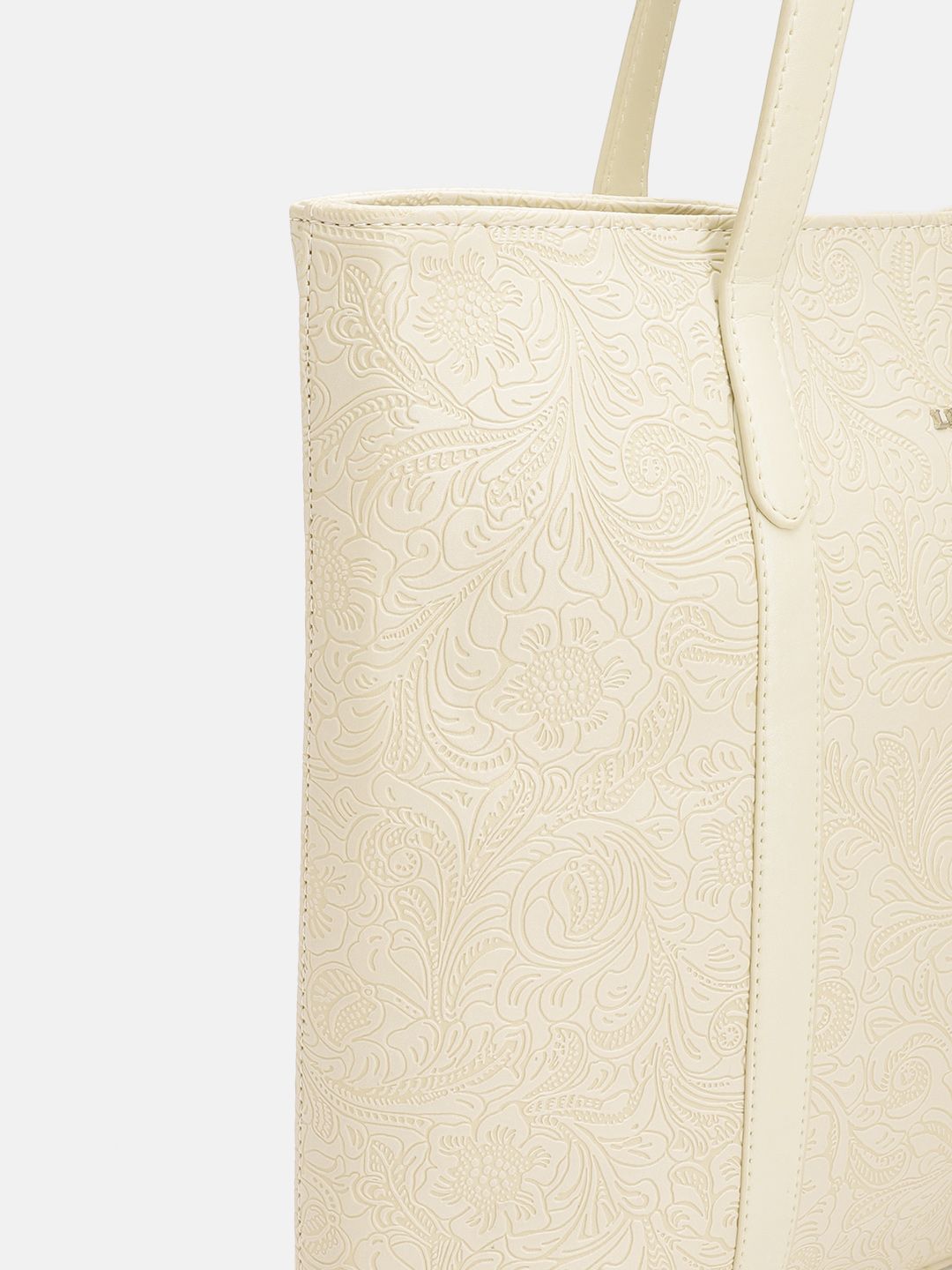 Lino Perros Floral Textured Structured Laptop Shoulder Bag