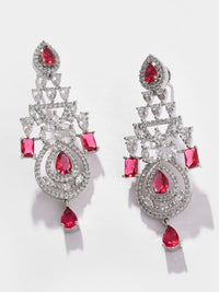 SOHI Women Silver-Plated Pink Stone Studded Jewellery Set