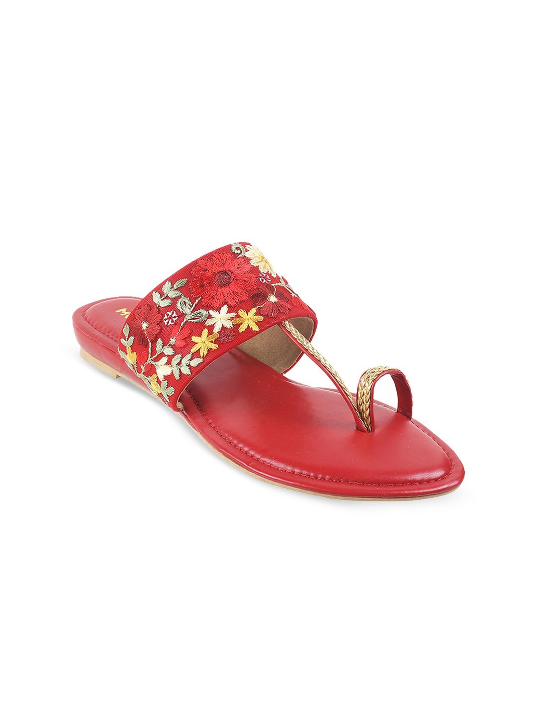 Mochi Ethnic - Embellished One-Toe Flats