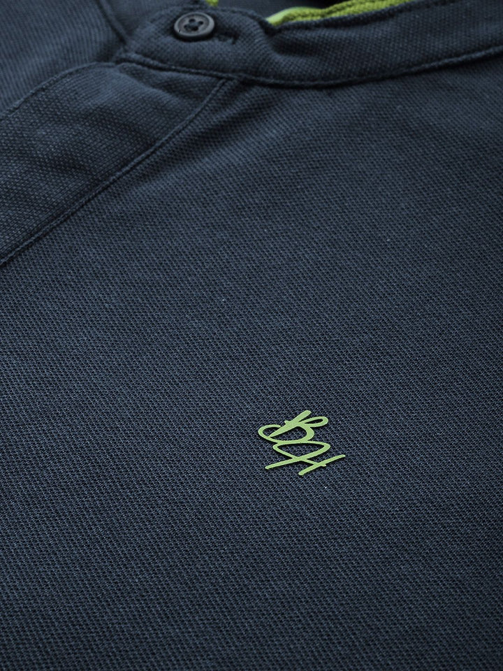 Being Human Henley Neck Pure Cotton T-shirt