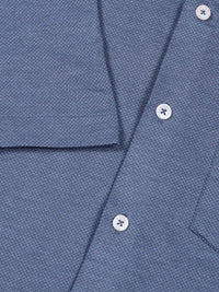 Thomas Scott Men Classic Slim Fit Spread Collar Solid Cotton Knitted Shirt