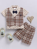 Moms Love Infant Boys Checked Pure Cotton Clothing Set