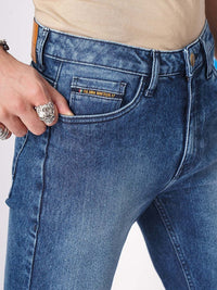 The Indian Garage Co Men Blue Slim Fit Low-Rise Clean Look Stretchable Jeans