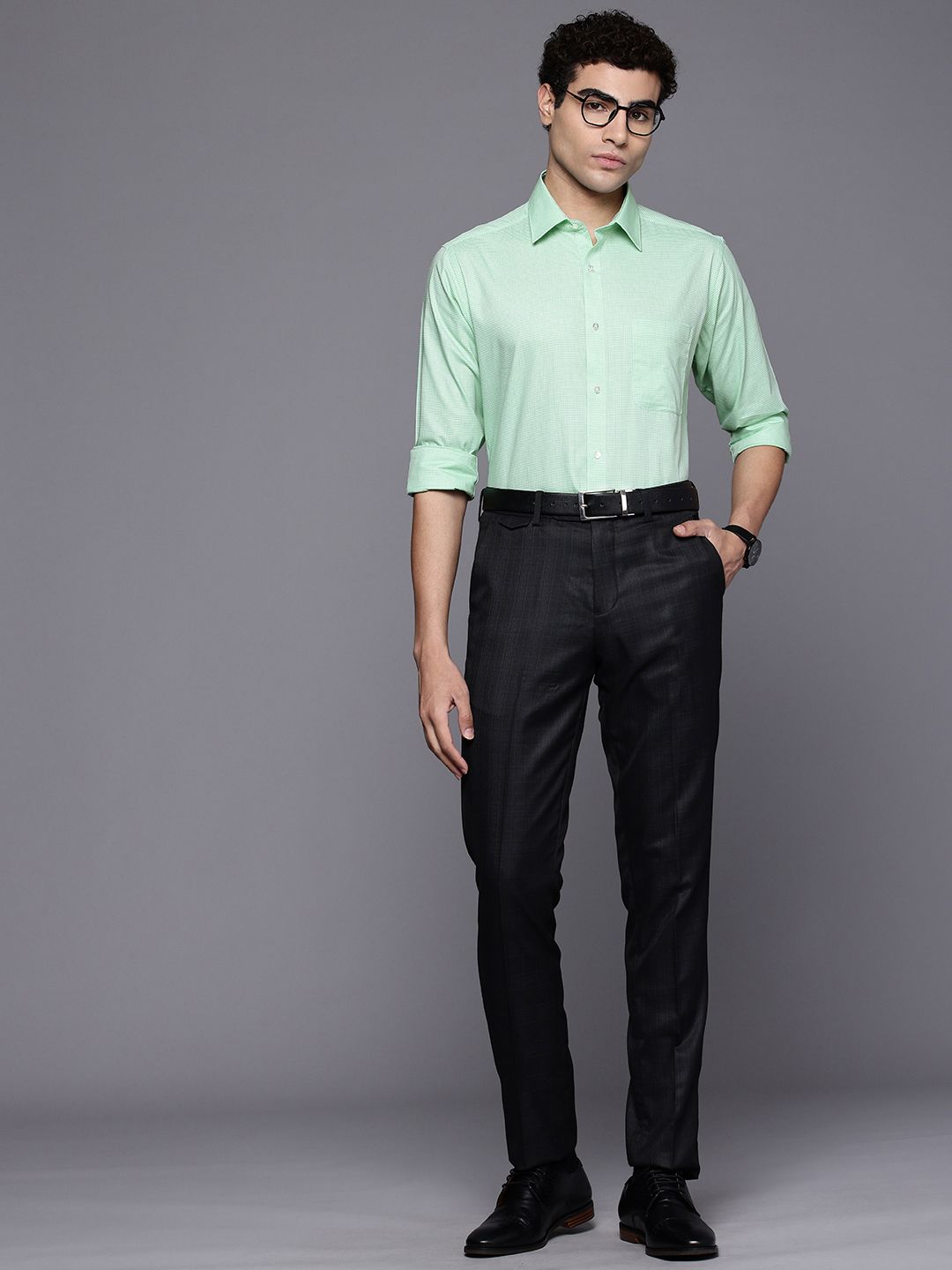 Raymond Slim Fit Checked Pure Cotton Formal Shirt