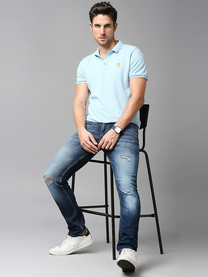 SPYKAR Men Cotton Mildly Distressed Heavy Fade Stretchable Jeans