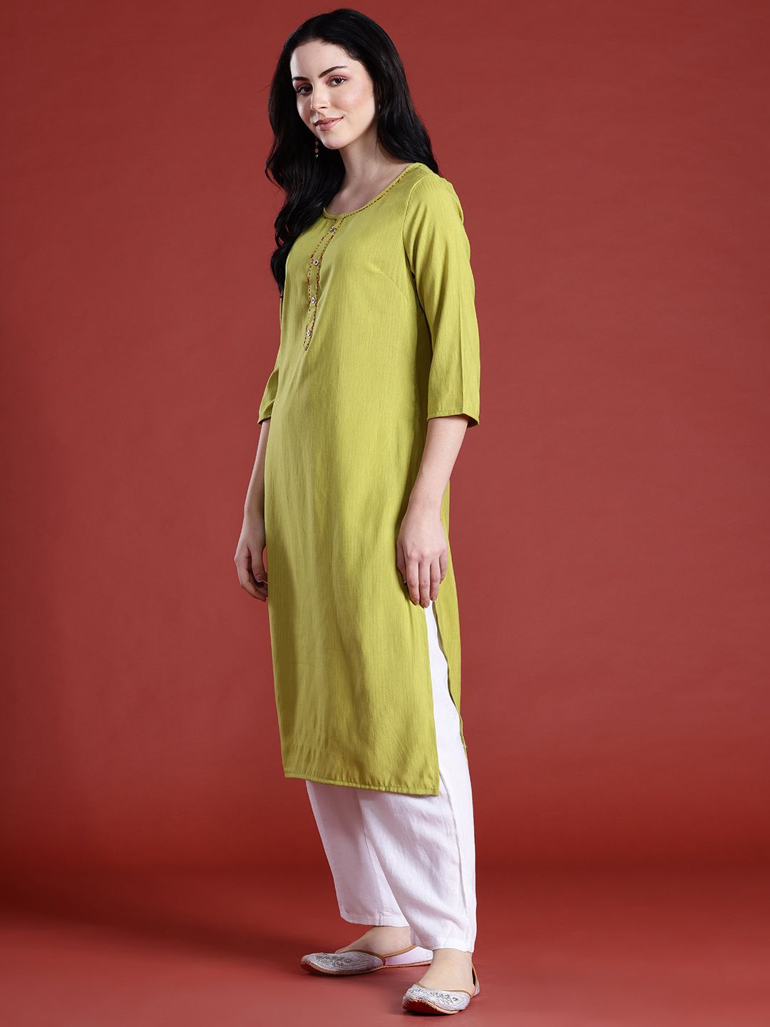 Anouk Solid A-Line Kurta