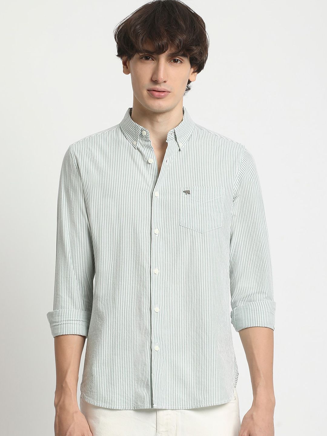 THE BEAR HOUSE Men Slim Fit Opaque Striped Casual Shirt