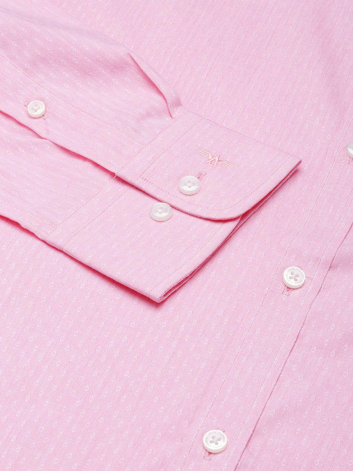 Park Avenue Pure Cotton Self Design Textured  Slim Fit Formal Shirt