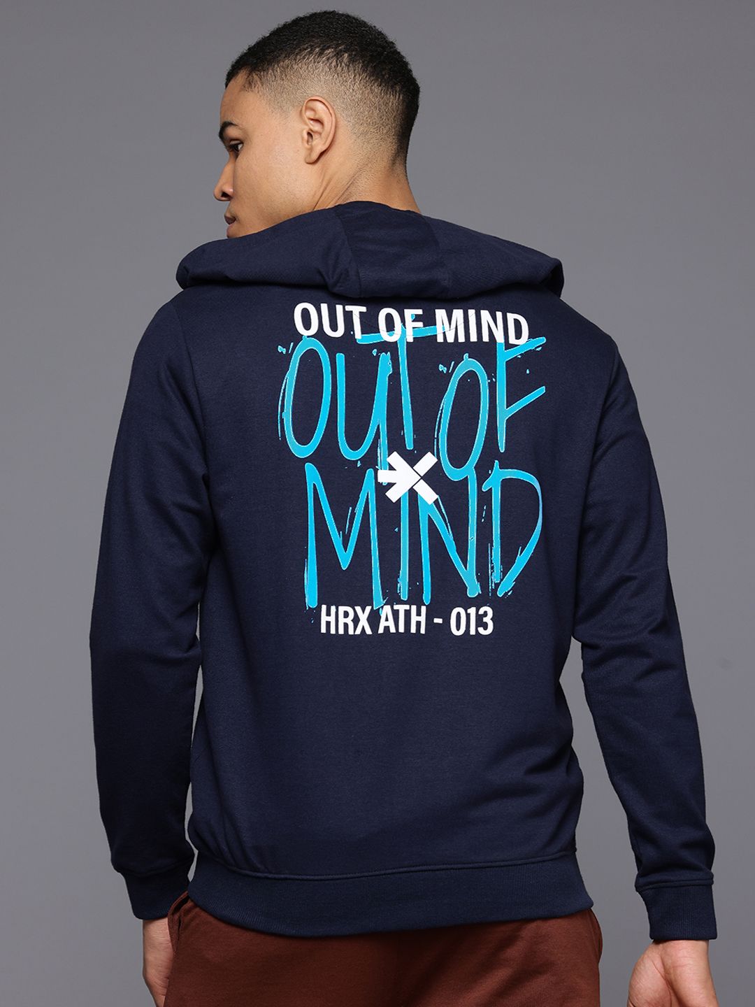 HRX by Hrithik Roshan Typography Printed Hooded Sweatshirt