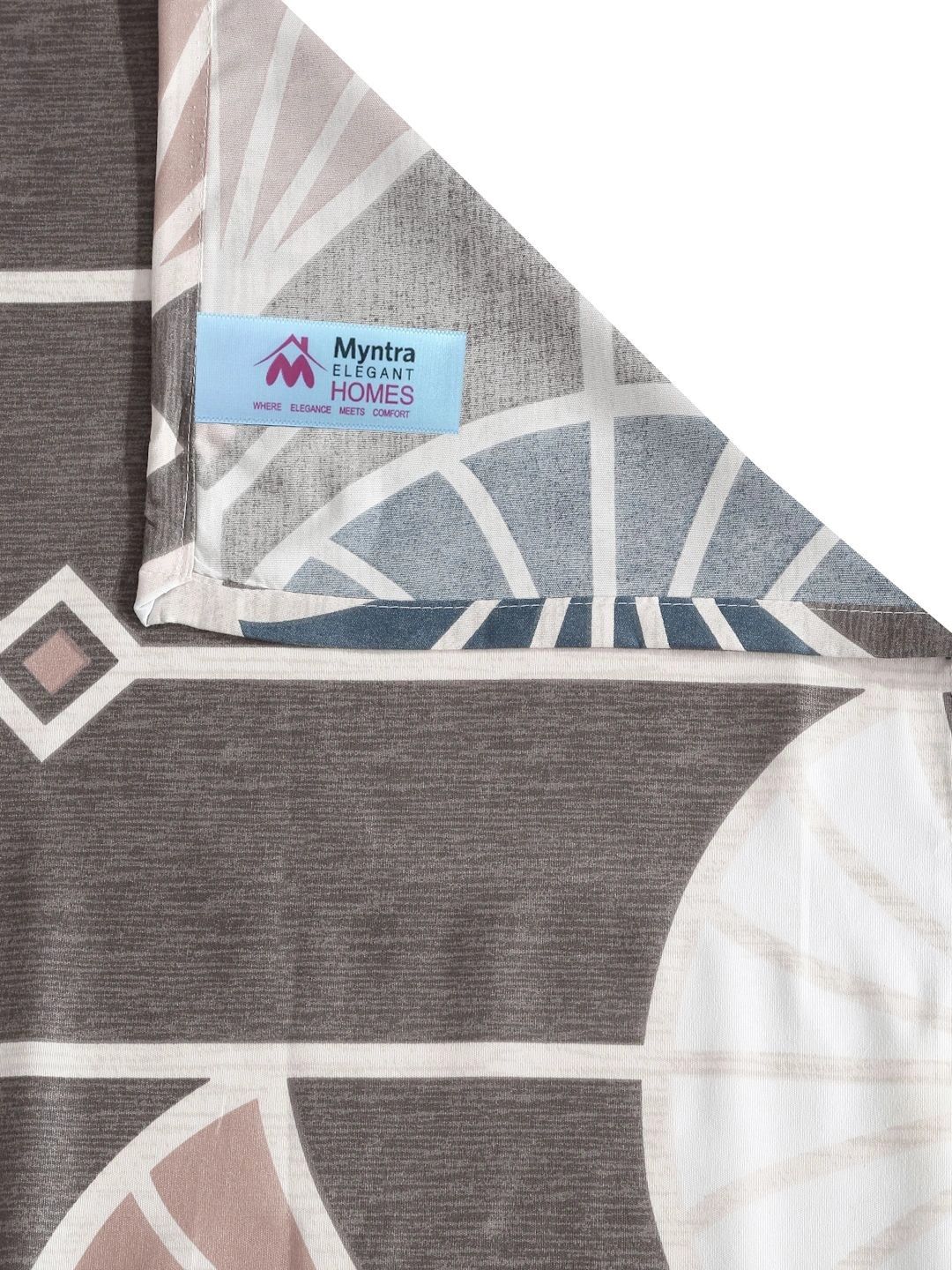 Myntra Elegant Homes Coklat Geometri 300 TC Cadar Tempat Tidur Single dengan 1 Sarung Bantal