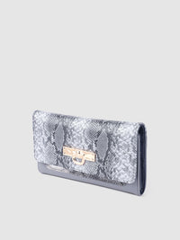 Lino Perros Women Snakeskin Print Three Fold Wallet