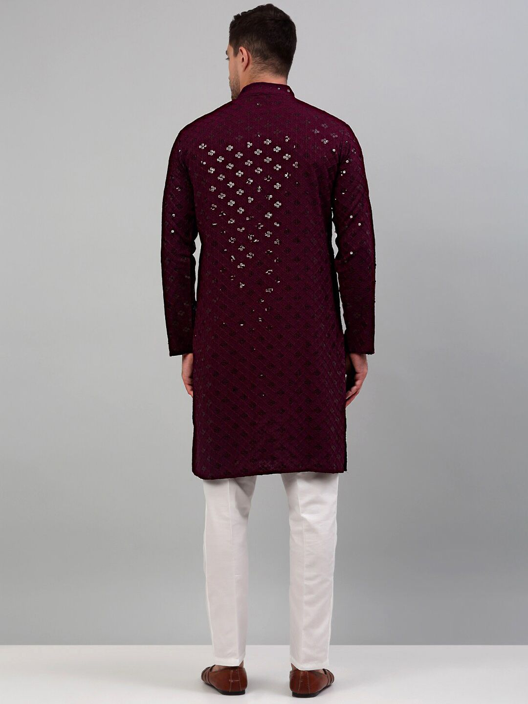 Jompers Sequined Embroidered Kurta with Pyjamas