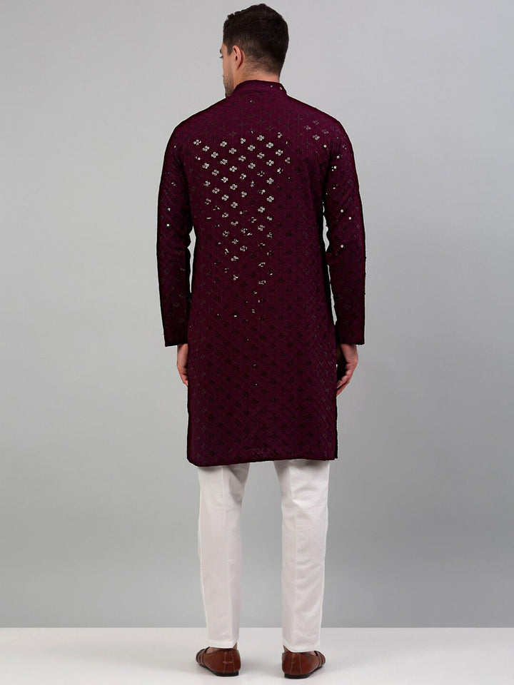 Jompers Sequined Embroidered Kurta with Pyjamas