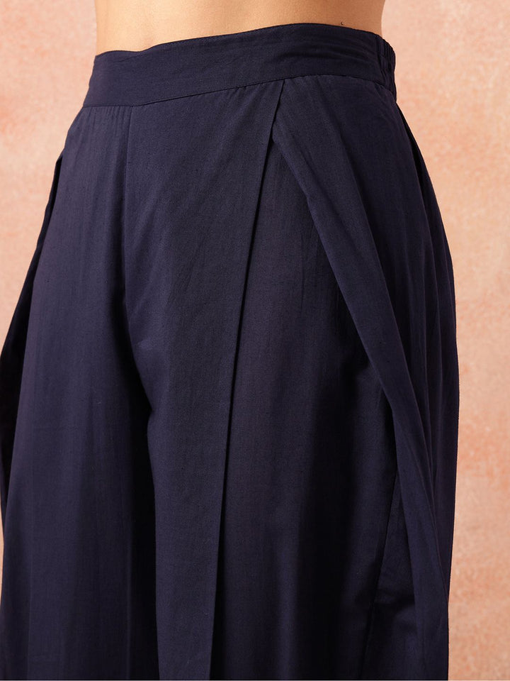 all about you Pathani Style Pure Cotton Extended Sleeve Kurta with Smock Cuffed Salwar