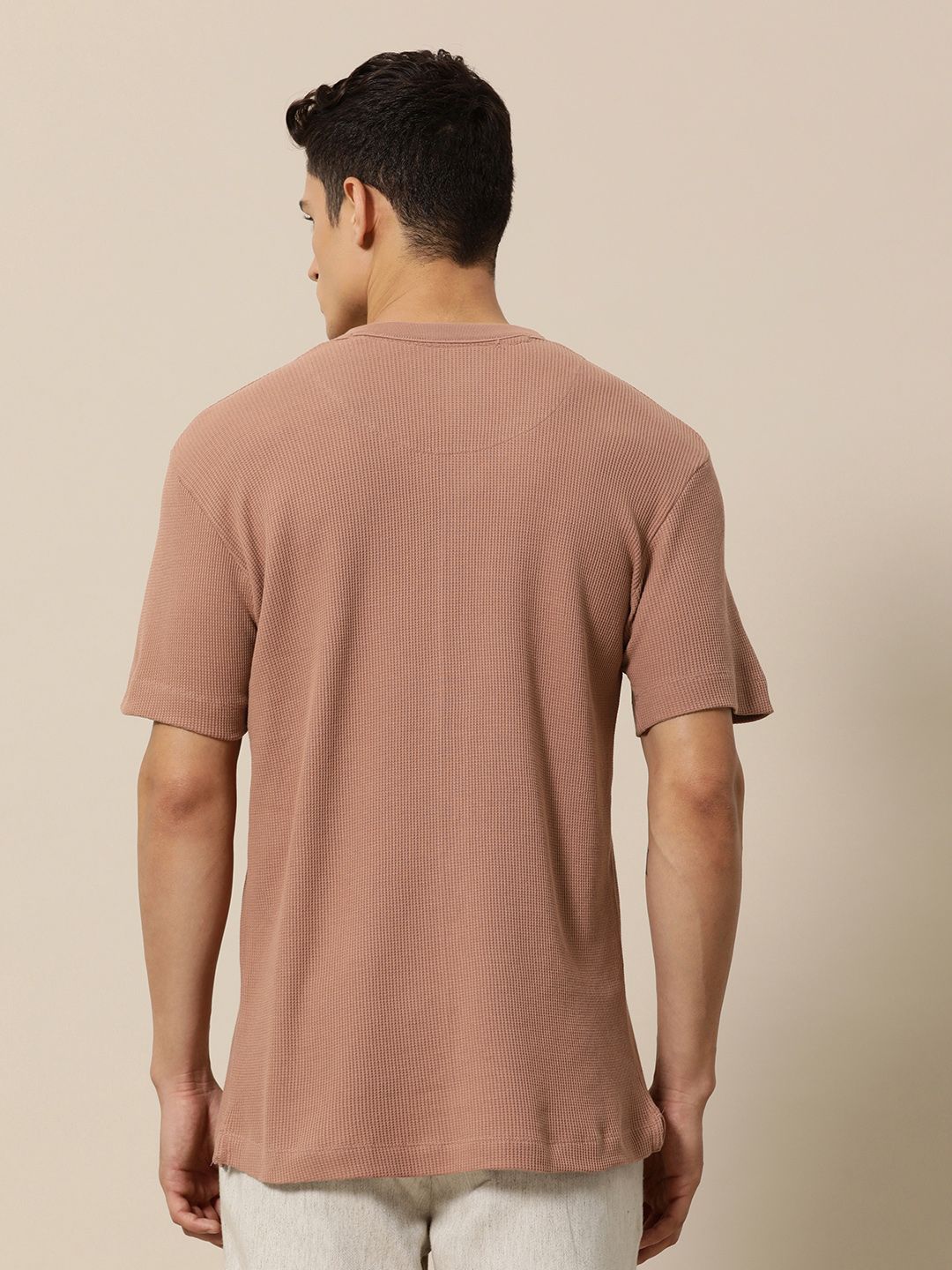 Mr Bowerbird Men Pure Cotton Liberal Fit Self Design T-shirt