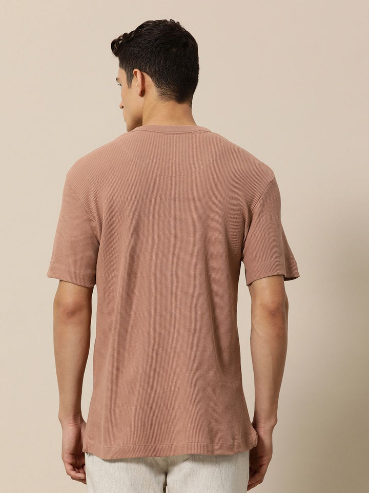 Mr Bowerbird Men Pure Cotton Liberal Fit Self Design T-shirt