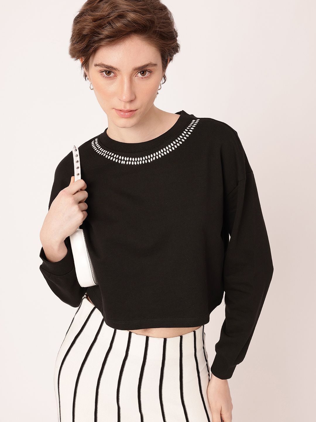 DressBerry Embellished Cotton Terry Relaxed Fit Sweatshirt