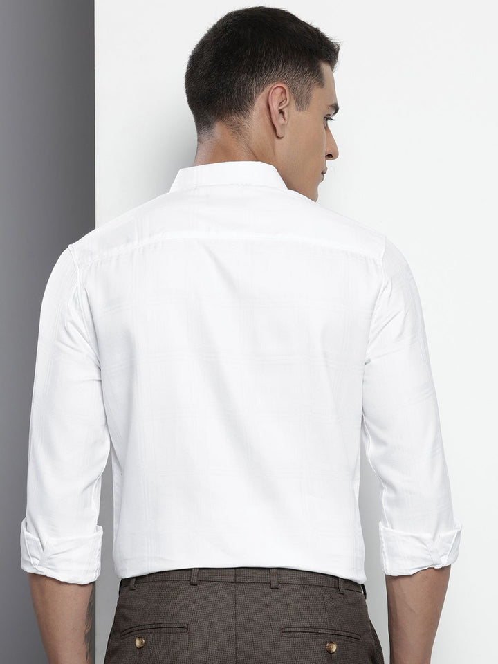 The Indian Garage Co Self-Checked Slim Fit Smart Casual Shirt