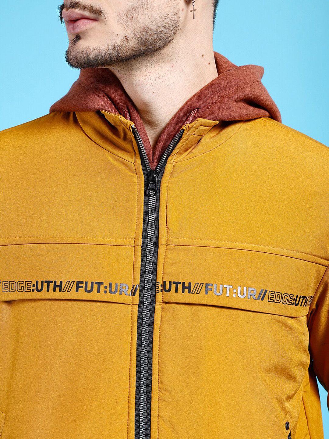 The Indian Garage Co Men Regular Fit Zip-Front Bomber Jacket