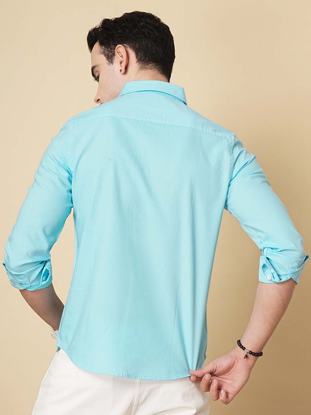 The Indian Garage Co Men Blue Slim Fit Horizontal Striped Casual Shirt