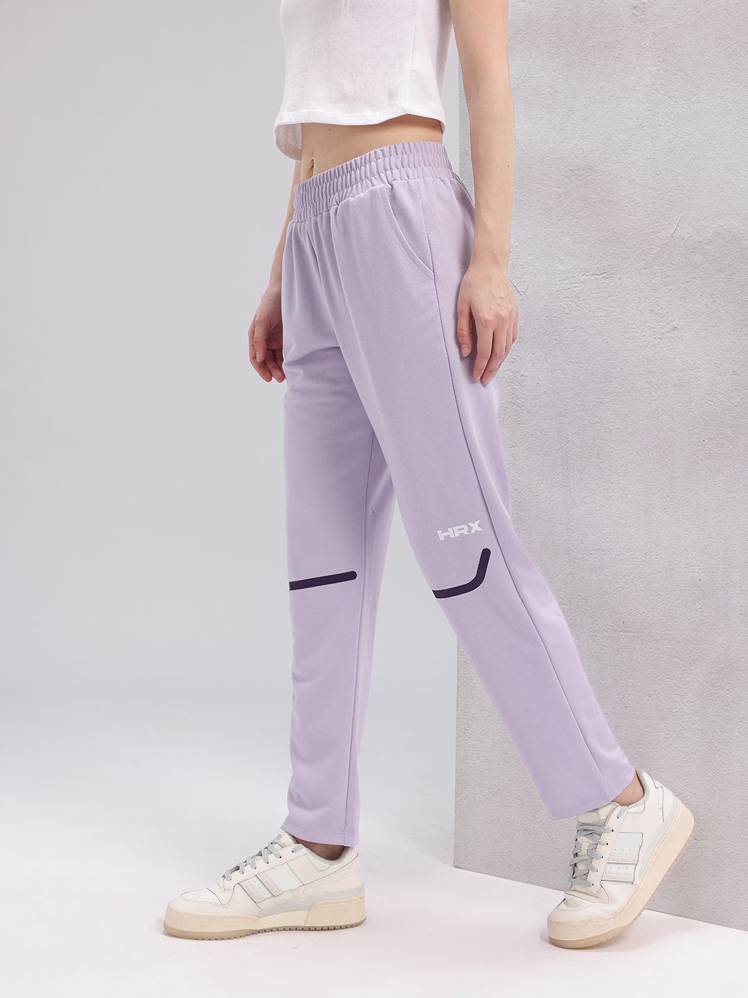 HRX by Hrithik Roshan Women Mid-Rise Brand Logo Print Lifestyle Track Pants