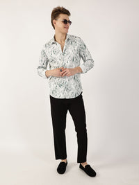 Thomas Scott Men Premium Cutaway Collar Abstract Printed Casual Shirt