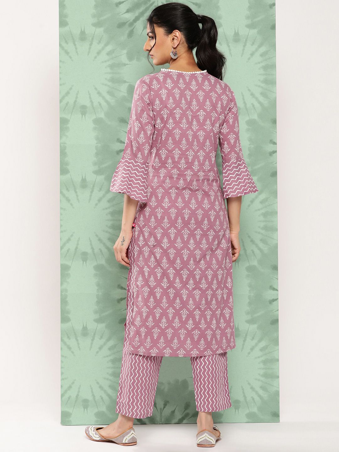 Varanga Women Ethnic Motifs Printed Regular Pure Cotton Kurta with Trousers